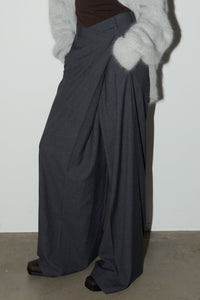 Asymmetrical Wrap Pants, Grey Pants MODU Atelier 