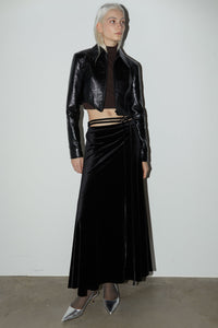 Double Belted Velvet Skirt Maxi Skirt MODU Atelier 