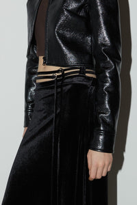 Double Belted Velvet Skirt Maxi Skirt MODU Atelier 