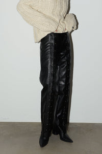 Lace Up Leather Pants Pants MODU Atelier 