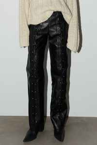Lace Up Leather Pants Pants MODU Atelier 