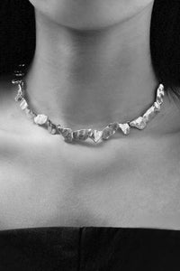 Matte Wavy Necklace, Silver Plated Necklace MODU Atelier 