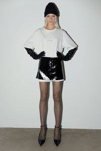 Patent Vegan Leather Micro Skirt, Black Mini Skirt MODU Atelier 