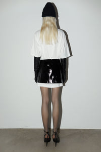 Patent Vegan Leather Micro Skirt, Black Mini Skirt MODU Atelier 