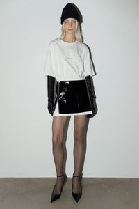 Patent Vegan Leather Micro Skirt, Black Mini Skirt MODU Atelier 