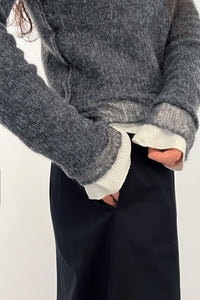 Puzzle Mohair Pull Over, Grey Sweater MODU Atelier 