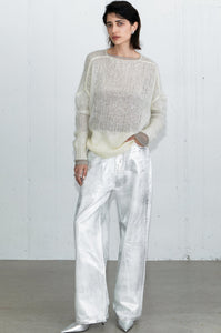 Silver Coated Cotton Pants Pants MODU Atelier 