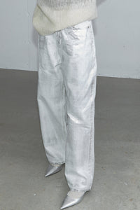 Silver Coated Cotton Pants Pants MODU Atelier 