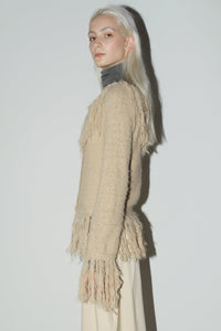 Tassel Knit Sweater, Beige Sweater MODU Atelier 