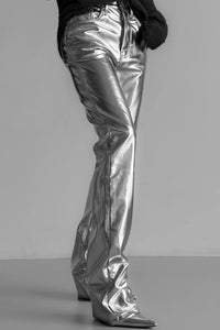Vegan Leather Metallic Coated Pants Pants MODU Atelier 