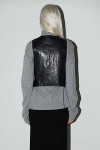 Washed Vegan Leather Vest Woven Vest MODU Atelier 