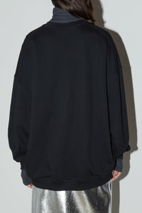 Wellness Oversized Crewneck, Black Knit Tops MODU Atelier 