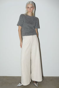 Wide Leg Boucle Pant, Cream Pants MODU Atelier 