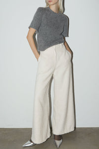 Wide Leg Boucle Pant, Cream Pants MODU Atelier 