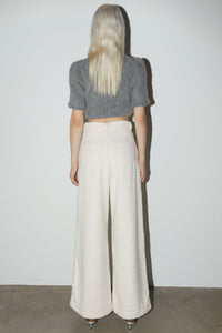 Wide Leg Boucle Pant, Cream Pants MODU Atelier 