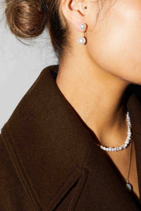 925 Back Drop Pearl Earring Gold Plated Sterling Silver Earrings MODU Atelier 