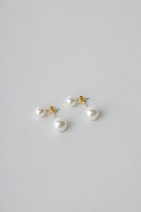 925 Back Drop Pearl Earring Gold Plated Sterling Silver Earrings MODU Atelier 