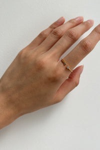 925 Baguette Mini Cubic Ring, Gold Gold Plated Sterling Silver Ring MODU Atelier 