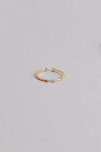 925 Baguette Mini Cubic Ring, Gold Gold Plated Sterling Silver Ring MODU Atelier 