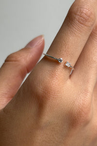 925 Baguette Mini Cubic Ring, Silver Sterling Silver Ring MODU Atelier 