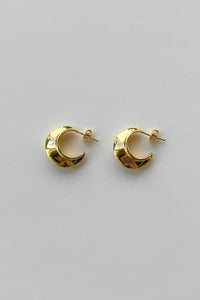 925 Crescent Moon Hoops Gold Plated Sterling Silver Earrings MODU Atelier 