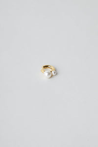 925 Double Pearl Thick Ear Cuff Gold Plated Sterling Silver Earrings MODU Atelier 