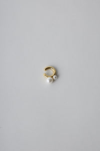 925 Double Pearl Thick Ear Cuff Gold Plated Sterling Silver Earrings MODU Atelier 
