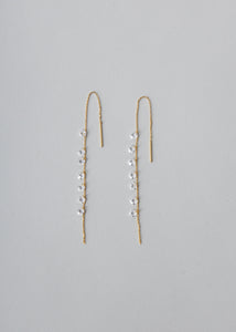925 Drop Thread Multiple Cubic Earring Gold Plated Sterling Silver Earrings MODU Atelier 