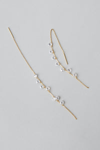 925 Drop Thread Multiple Cubic Earring Gold Plated Sterling Silver Earrings MODU Atelier 