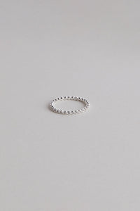 925 Flat Beaded Stone Ring, Silver Sterling Silver Ring MODU Atelier 