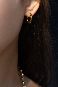 925 Flat Bubble Hoops Gold Plated Sterling Silver Earrings MODU Atelier 