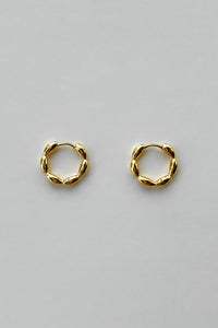 925 Flat Bubble Hoops Gold Plated Sterling Silver Earrings MODU Atelier 