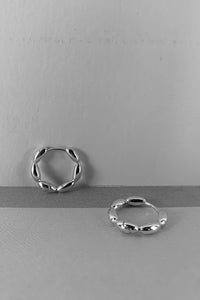 925 Flat Bubble Hoops Sterling Silver Earrings MODU Atelier 