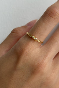 925 Knotted Twist Ring, Gold Gold Plated Sterling Silver Ring MODU Atelier 