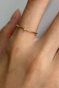 925 Mid Band Mini Stone Ring, Gold Gold Plated Sterling Silver Ring MODU Atelier 