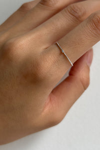 925 Mid Band Mini Stone Ring, Silver Sterling Silver Ring MODU Atelier 