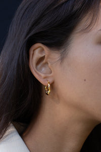 925 Mid Organic Flat Hoops Gold Plated Sterling Silver Earrings MODU Atelier 