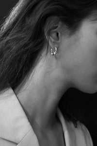 925 Mid Organic Flat Hoops Sterling Silver Earrings MODU Atelier 