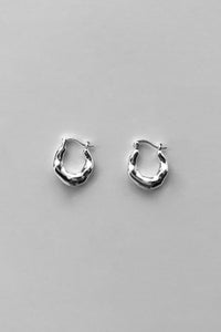 925 Mid Organic Flat Hoops Sterling Silver Earrings MODU Atelier 