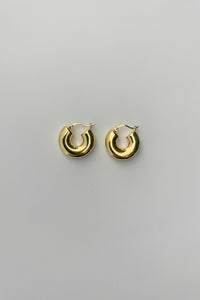 925 Mid Tube Hoops Gold Plated Sterling Silver Earrings MODU Atelier 