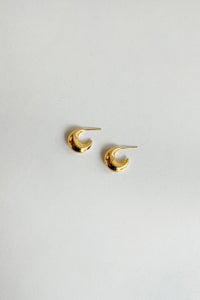 925 Mini Crescent Moon Hoops Gold Plated Sterling Silver Earrings MODU Atelier 