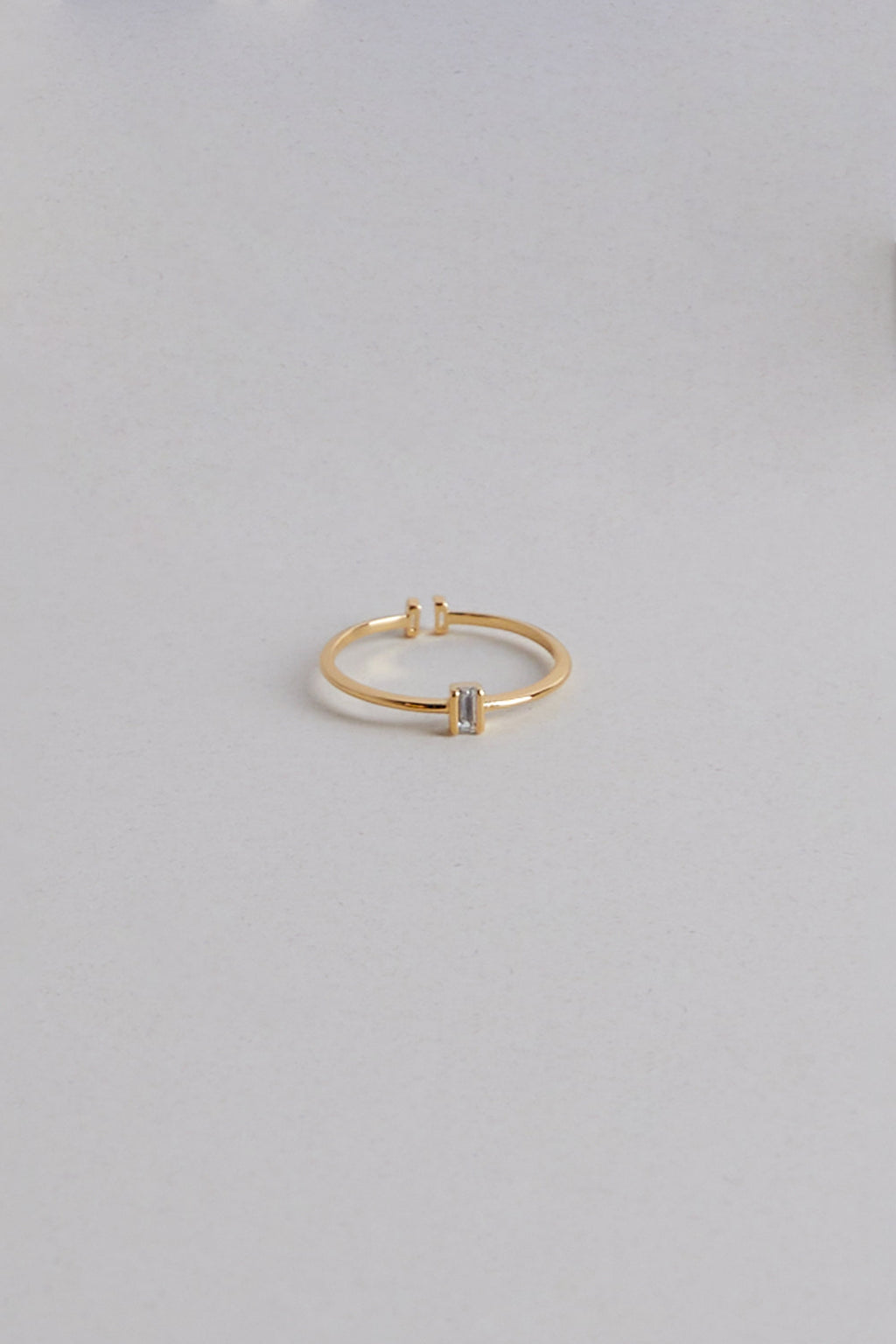 925 Open Rectangle Stone Ring, Gold – MODU Atelier