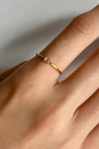925 Open Rectangle Stone Ring, Gold Gold Plated Sterling Silver Ring MODU Atelier 