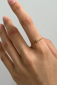 925 Open Rectangle Stone Ring, Gold Gold Plated Sterling Silver Ring MODU Atelier 