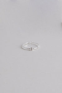 925 Open Rectangle Stone Ring, Silver Sterling Silver Ring MODU Atelier 