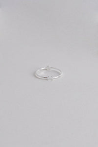 925 Open Rectangle Stone Ring, Silver Sterling Silver Ring MODU Atelier 