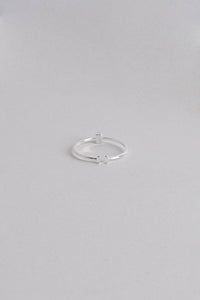 925 Open Rectangle Stone Ring, Silver Sterling Silver Ring MODU Atelier 