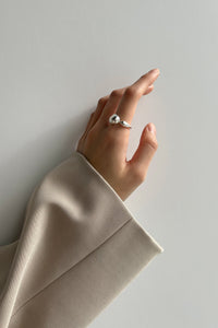 925 Organic Huggie Ring Sterling Silver Ring MODU Atelier 
