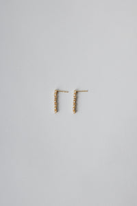 925 Round Cubic Drop Chain Earring Gold Plated Sterling Silver Earrings MODU Atelier 