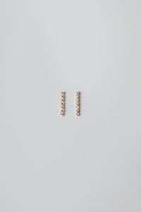 925 Round Cubic Drop Chain Earring Gold Plated Sterling Silver Earrings MODU Atelier 
